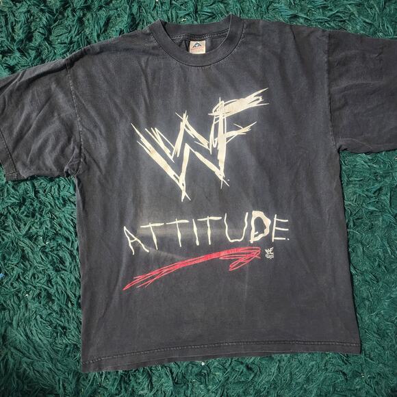 Vintage WWF Attitude Era “Come Get Some” Wrestling Tee 90s Black XL 23x29 - Picture 1 of 8